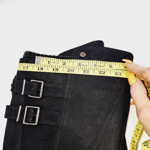 Chelsee Girl Black Knee High Wedge Heel 9 - Picture 11 of 15